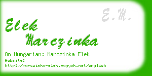 elek marczinka business card